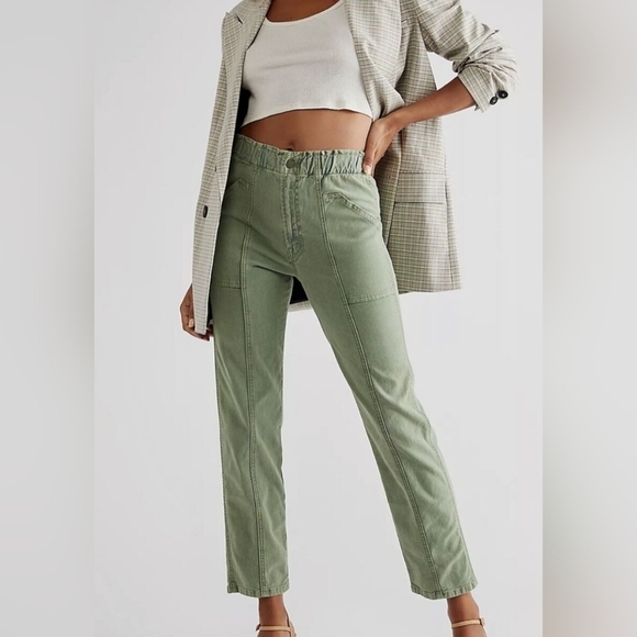 MOTHER Pants - Mother The Springy Ankle Loden Frost Green Cargo Size 26